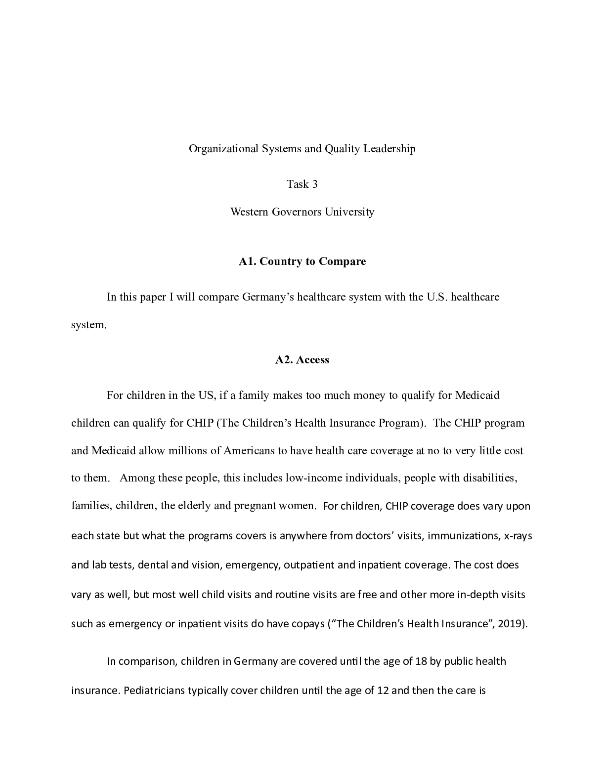 Preview of C489 Task 3.docx (2)    Organizational Systems and Quality Leadership  Task 3  Western Gov